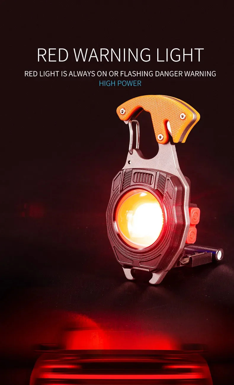 Outdoor Usb Rechargeable Flashlight Lighter COB Emergency Light Strong Light Flameless Windproof Lighters Men Camping Keychain