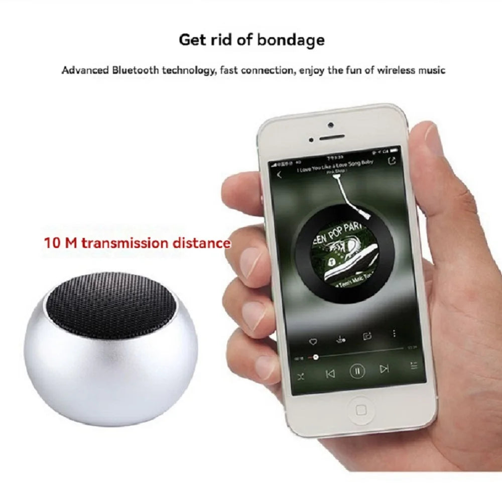 High Quality Wireless Bluetooth Speaker Portable Small Steel Gun Metal Heavy Subwoofer Outdoor New Mini Bluetooth Small Speaker