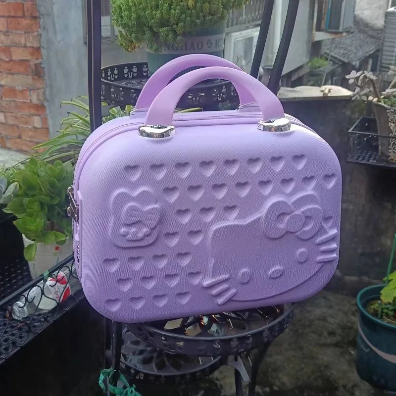 Hello Kitty Cartoon Storage Case Zipper Large-capacity Cosmetic Case Waterproof 14-inch Travel Small Suitcase Birthday Gift