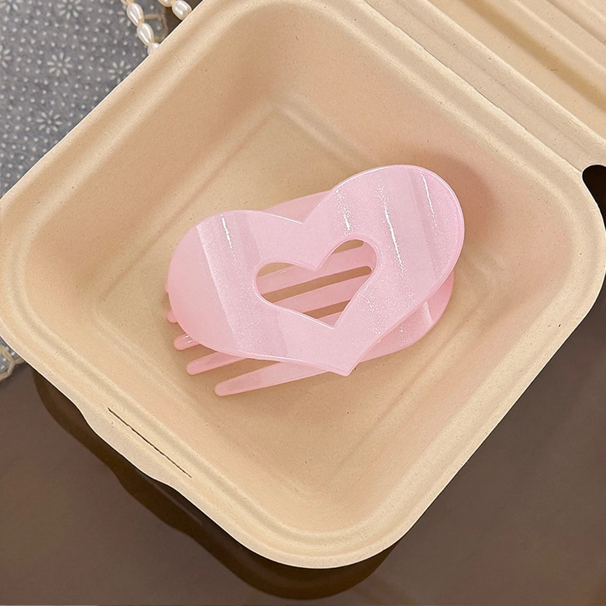 1pc French love acrylic hairpin for women's back of head disc hair grab clip, large duckbill hairpin hair ornament