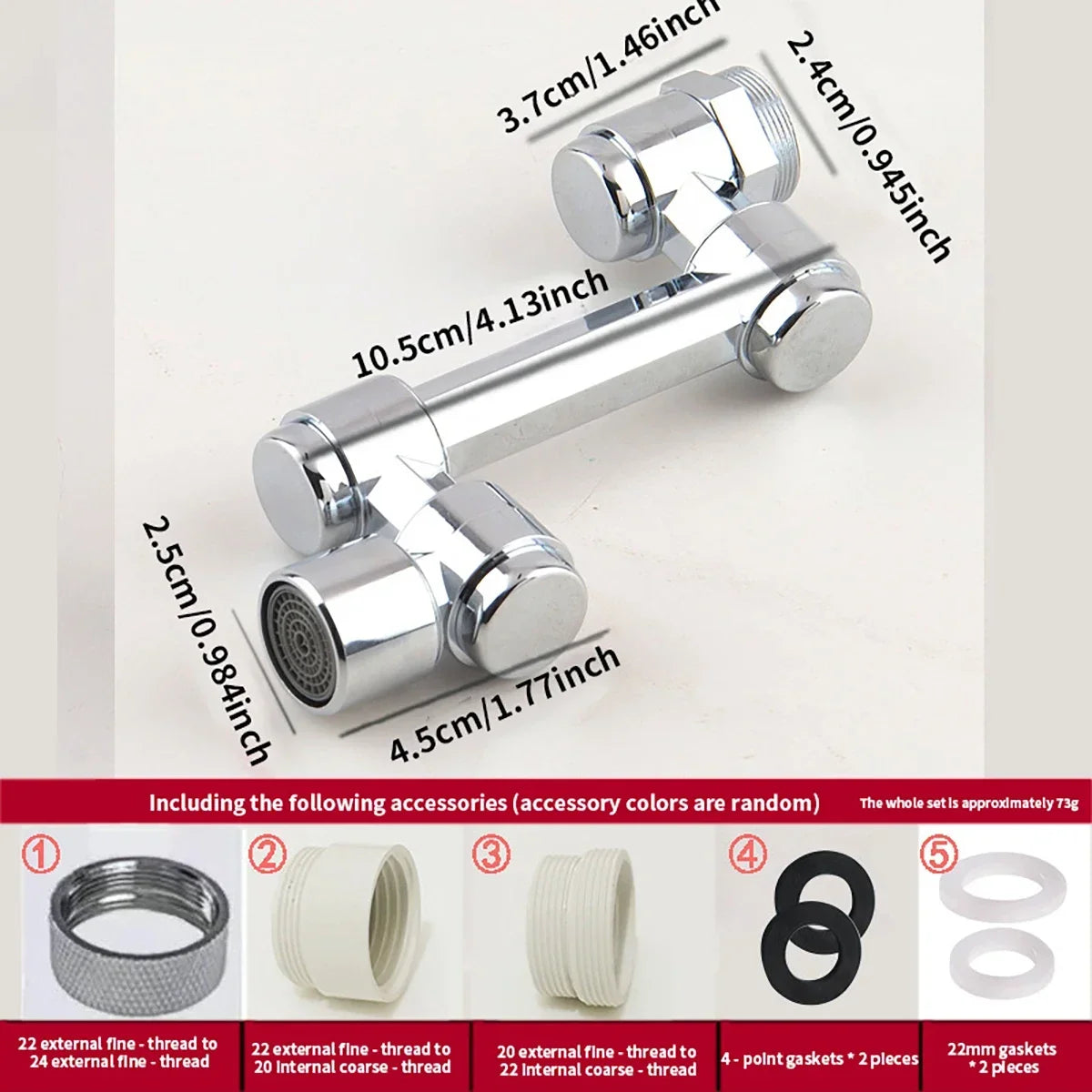 नल युनिभर्सल रोटेशन स्प्ल्याश-प्रुफ डिजाइन मल्टी-एडाप्टर हेड सुरक्षित पिउने पानी भान्साको बाथरूम सहित