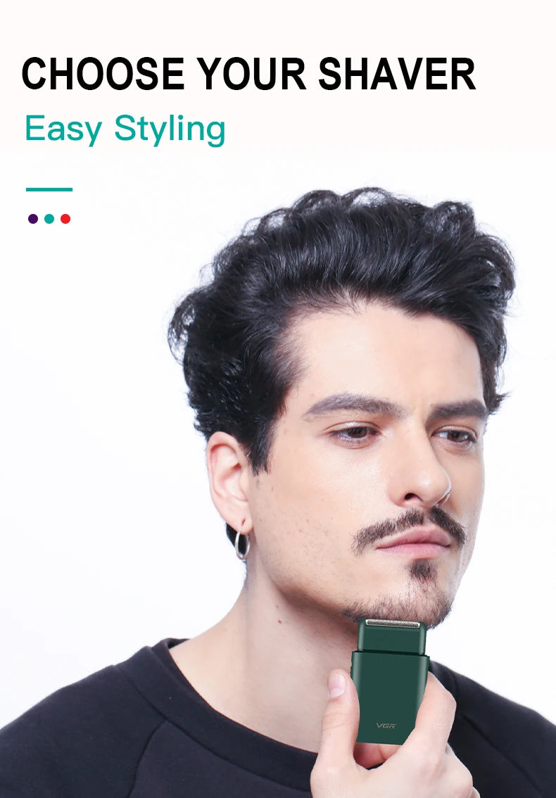 VGR V-390 mini single blade cordless beard trimmer razor rechargeable foil electric face body shaver for men Convenient razor