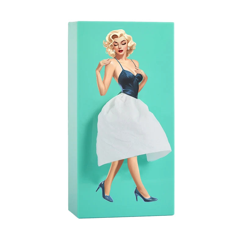 Creative Luxury Skirt Tissue Box Office Desk Home Living Room High End Feelings Pull out Paper Towel Box Decorative Holder
