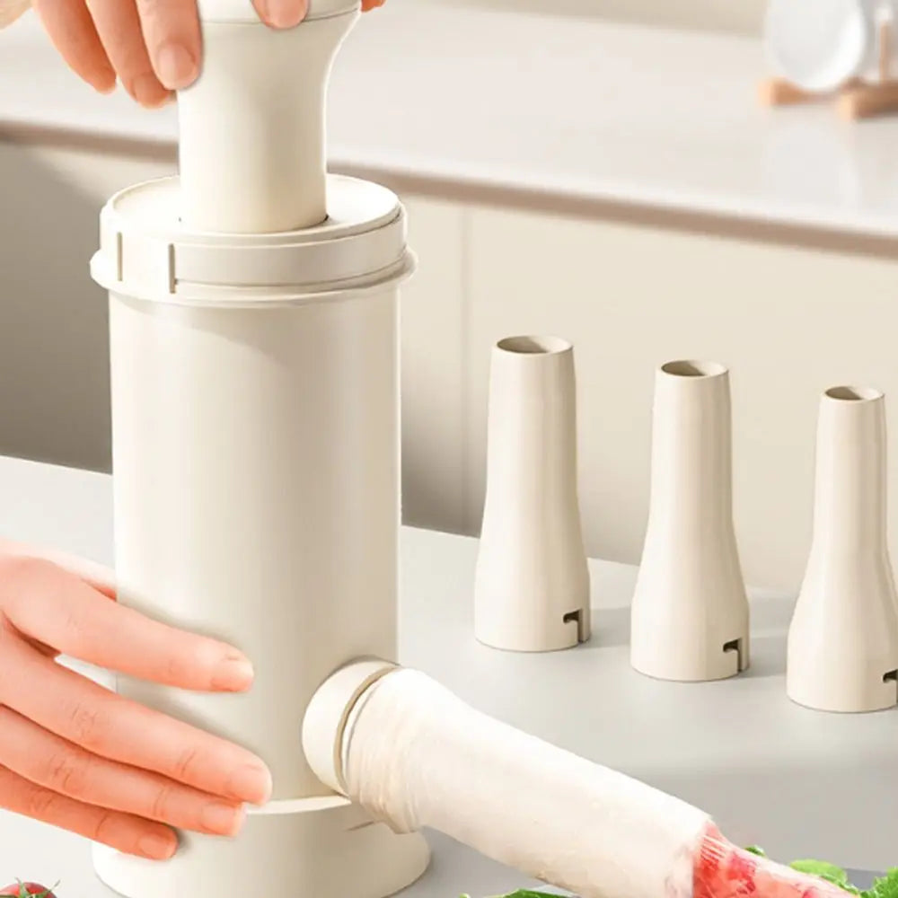 ठूलो क्षमताको म्यानुअल ससेज मेकर हेभी ड्युटी फूड-ग्रेड मासु स्टफर किट ४ वटा स्टफिङ ट्यूबहरू सहित ठाडो ससेज फिलिंग उपकरण