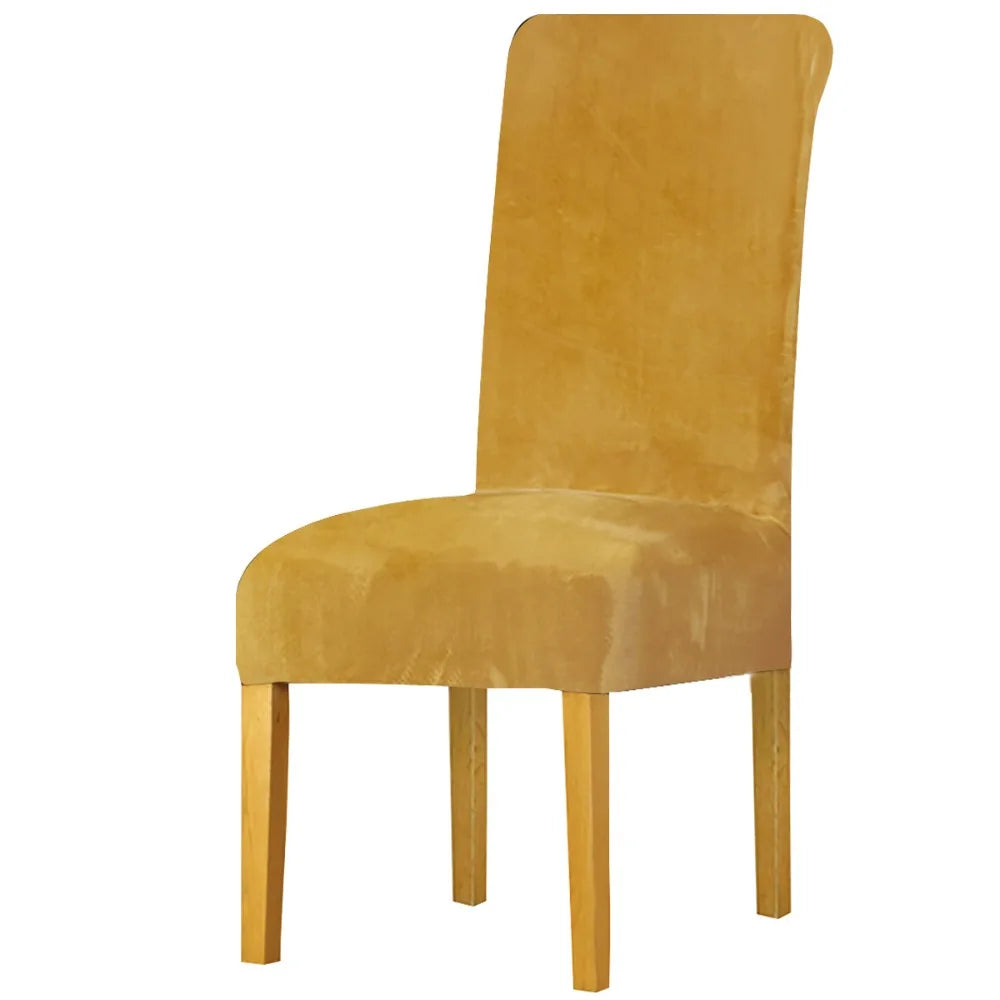 Scalable chair cover, elastic strap elastic fabric dining chair cover, suede large restaurant hotel party banquet chair cover