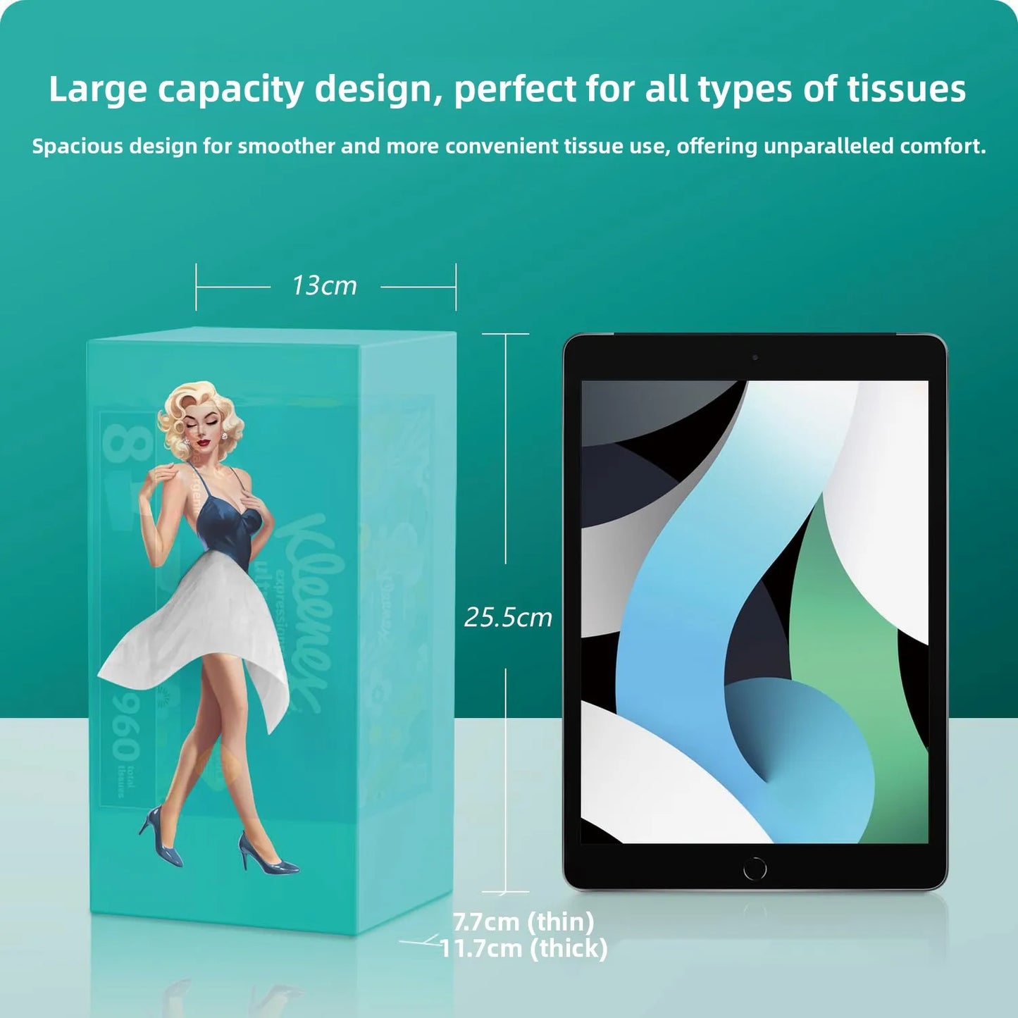 Creative Luxury Skirt Tissue Box Office Desk Home Living Room High End Feelings Pull out Paper Towel Box Decorative Holder