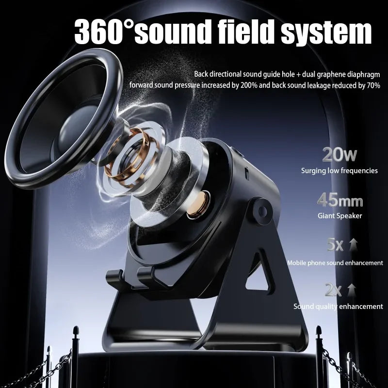 New 5-in-1 Multifunctional Wireless Bluetooth Speaker Charging Phone Stand RGB Ambient Lights Desktop Holder for Music Home Use