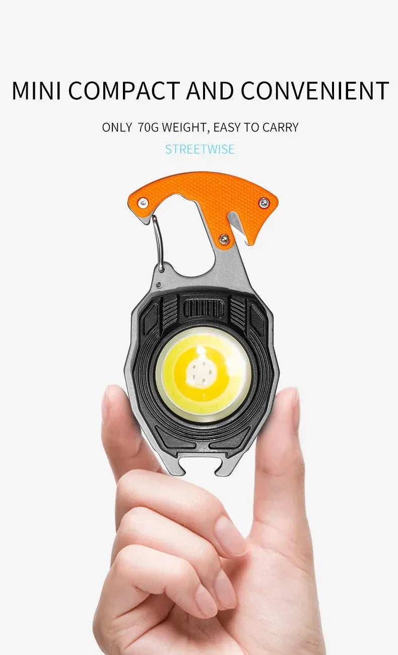 Outdoor Usb Rechargeable Flashlight Lighter COB Emergency Light Strong Light Flameless Windproof Lighters Men Camping Keychain