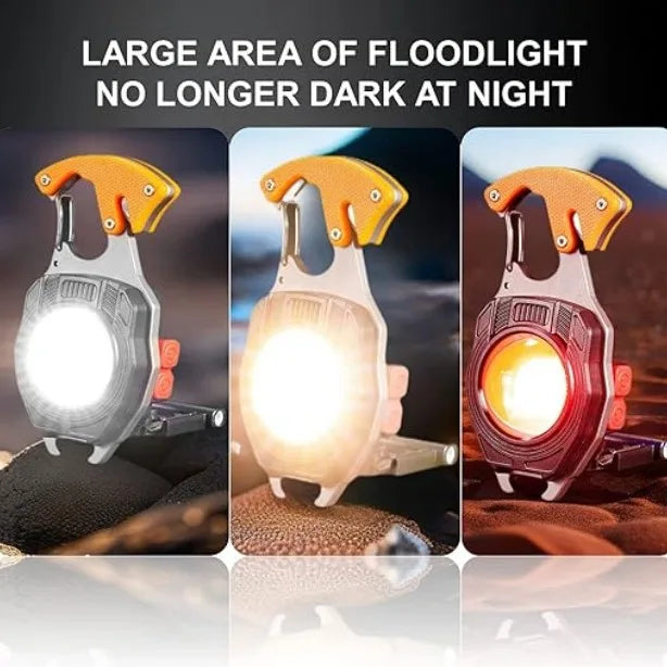 Outdoor Usb Rechargeable Flashlight Lighter COB Emergency Light Strong Light Flameless Windproof Lighters Men Camping Keychain