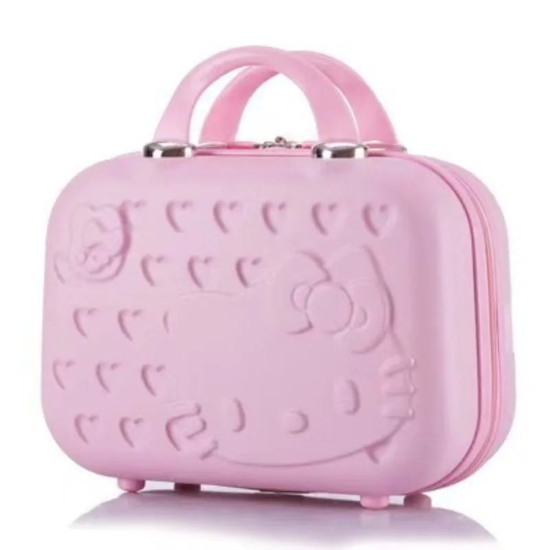 Hello Kitty Cartoon Storage Case Zipper Large-capacity Cosmetic Case Waterproof 14-inch Travel Small Suitcase Birthday Gift