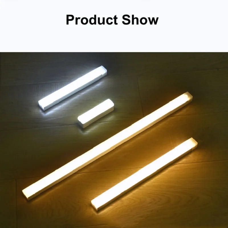 Rechargeable Motion Sensor LED Bar Light Induction Night Light Portable Cordless Magnetic Cabinet Lamp for Kitchen Bedside