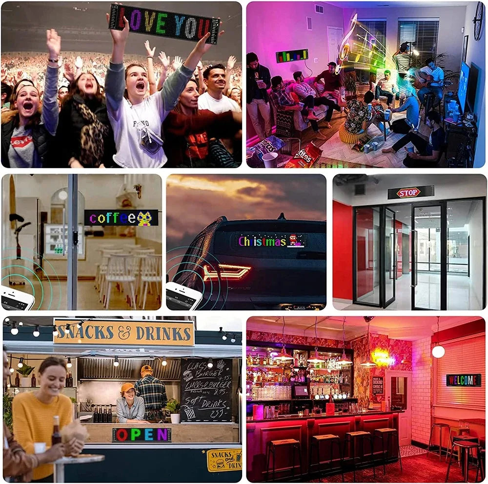 Demon Eyes Car LED Logo APP LED Matrix Pixel Panel Night Light DIY Programmable Flexible LED Display for Car Truck Accessorie