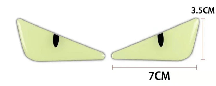 3D Devil's Eye Luminous Stickers, Motorcycle Helmets Sticker, Night Light Decor,Car Reflective Stickers, Stickers for KTM, Honda