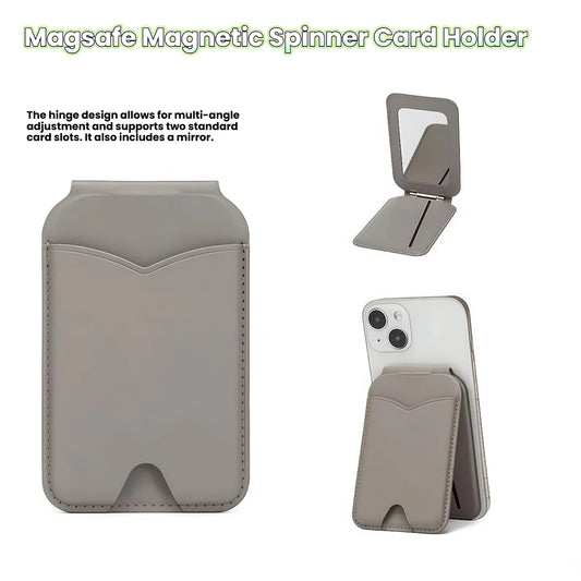 Magnetic Holder for Apple iPhone 16 15 14 13 Series with Rotating Shaft Mirror and MagSafe Folding Card Bag