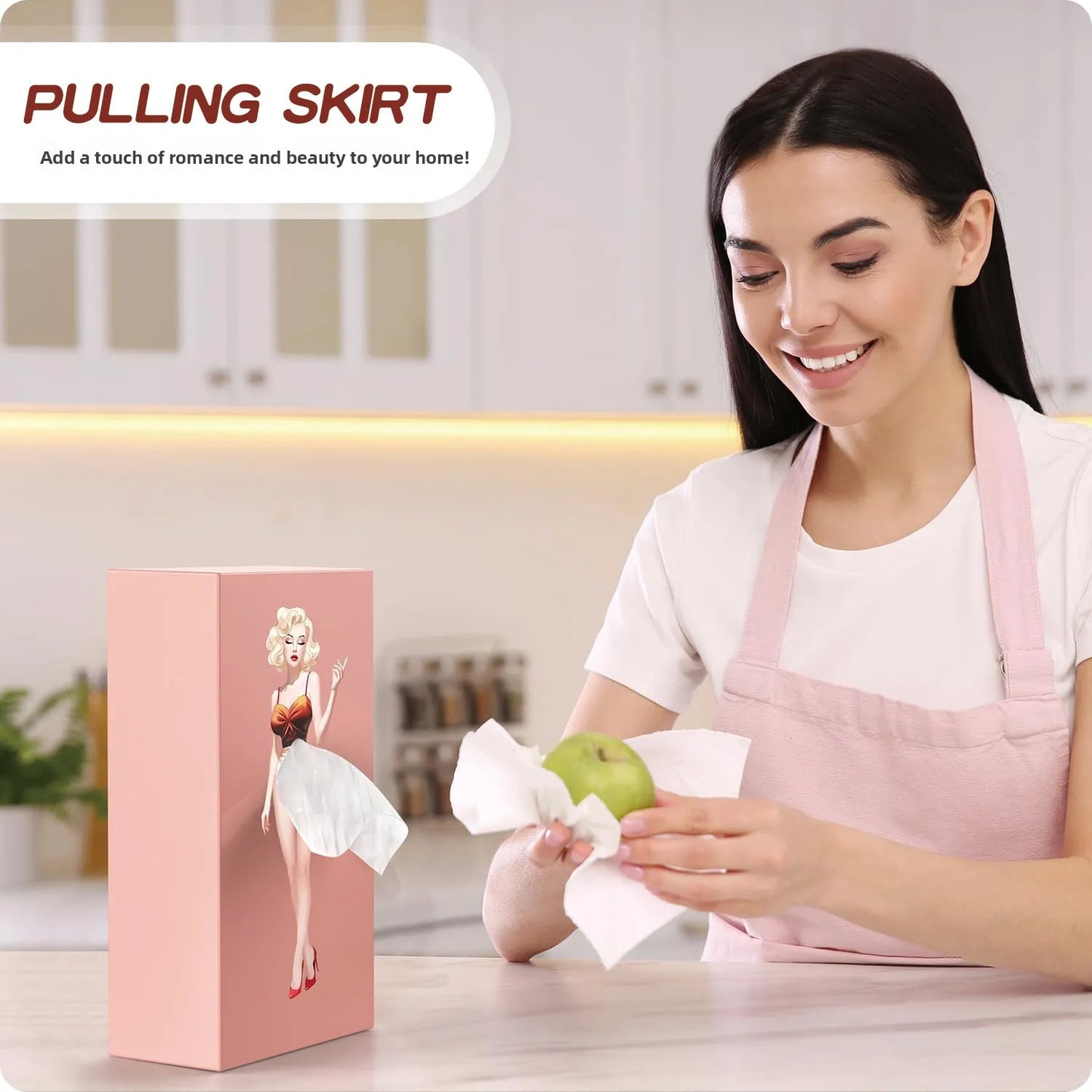 Creative Luxury Skirt Tissue Box Office Desk Home Living Room High End Feelings Pull out Paper Towel Box Decorative Holder