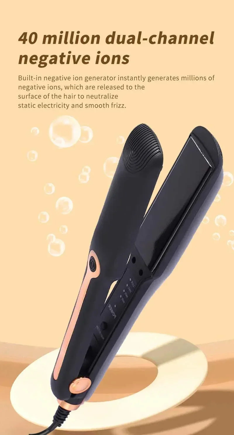 TINSOL Professional Ceramic Hair Straightener, Negative Ion Wide Plate, Adjustable Temperature Hair Straightening Clip