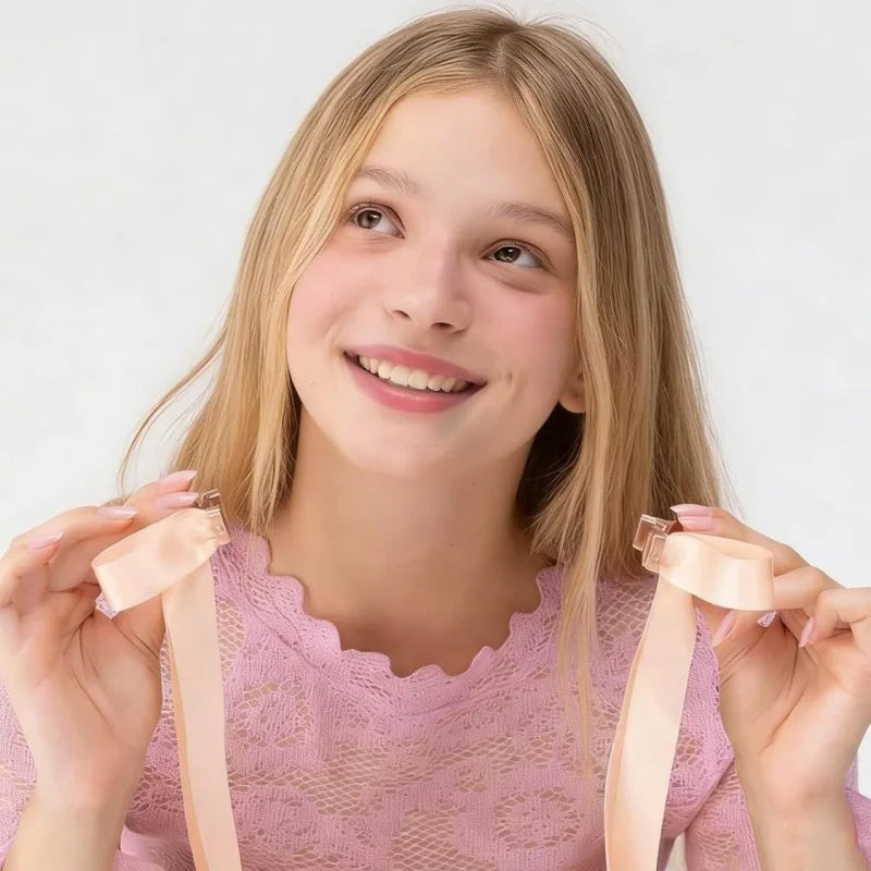 बाक्लो कपालको लागि धनुष र लामो रिबनसहितको चुम्बकीय कपाल क्लिपहरू अदृश्य होल्ड, महिला केटीहरूको लागि सुन्दर कपालका सामानहरू, उनको लागि उपहार