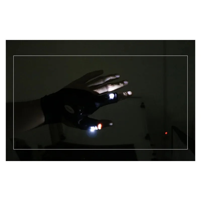 Half-finger Fishing Gloves Led FlashlightWaterproof Flashlight Outdoor Hiking CampingFishing Rescue Survival Lighting Too