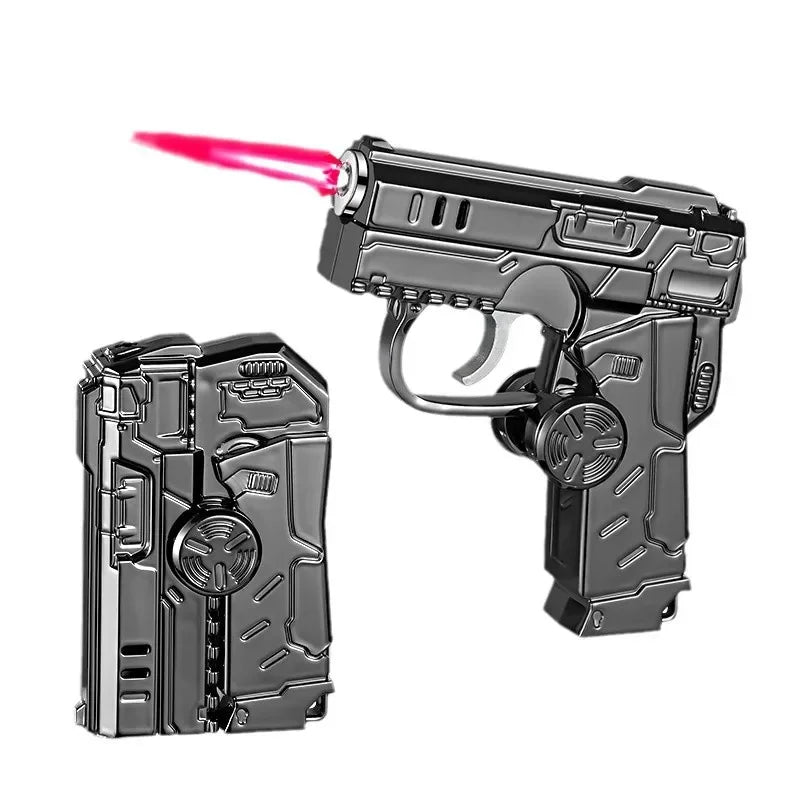 New Cool Gyro Folding Pistol Gas Lighter Fingertip Windproof Gift for Boyfriend Creative and Fun Decompression