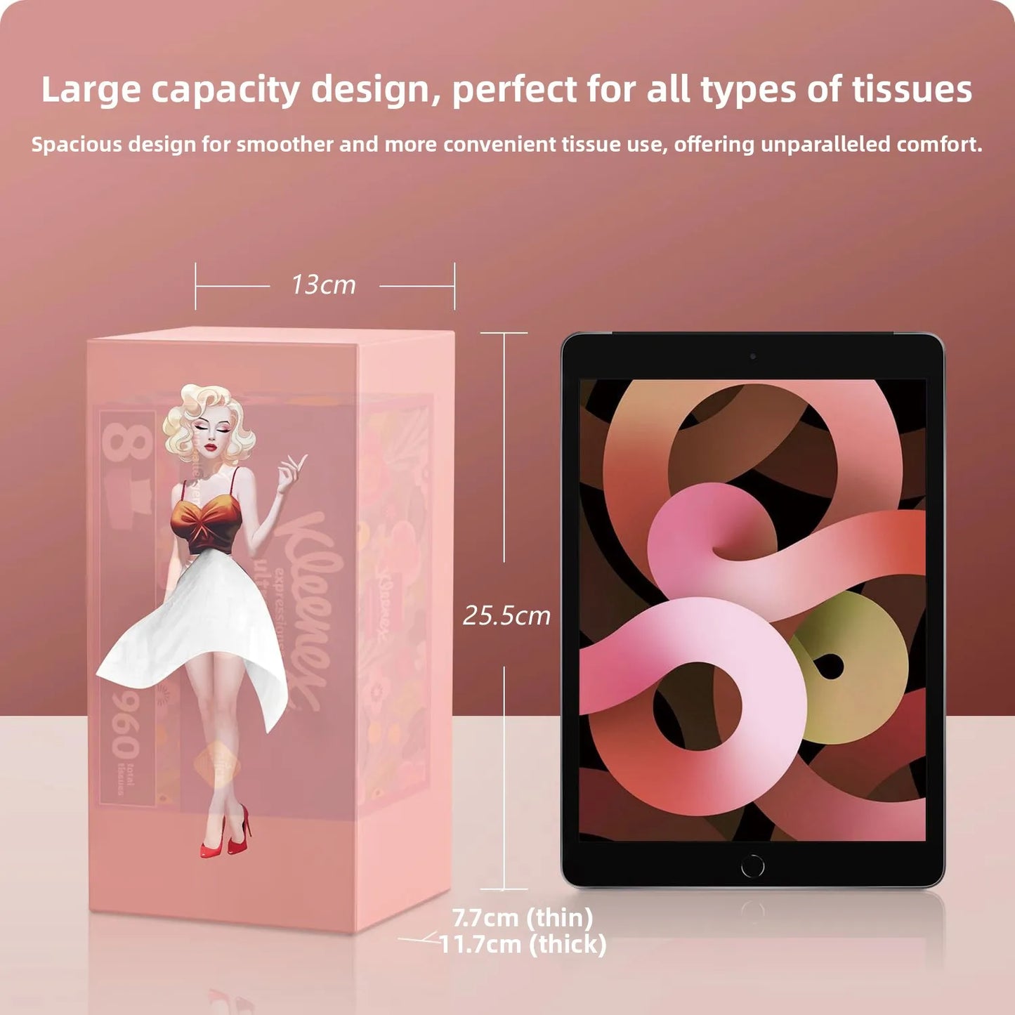 Creative Luxury Skirt Tissue Box Office Desk Home Living Room High End Feelings Pull out Paper Towel Box Decorative Holder