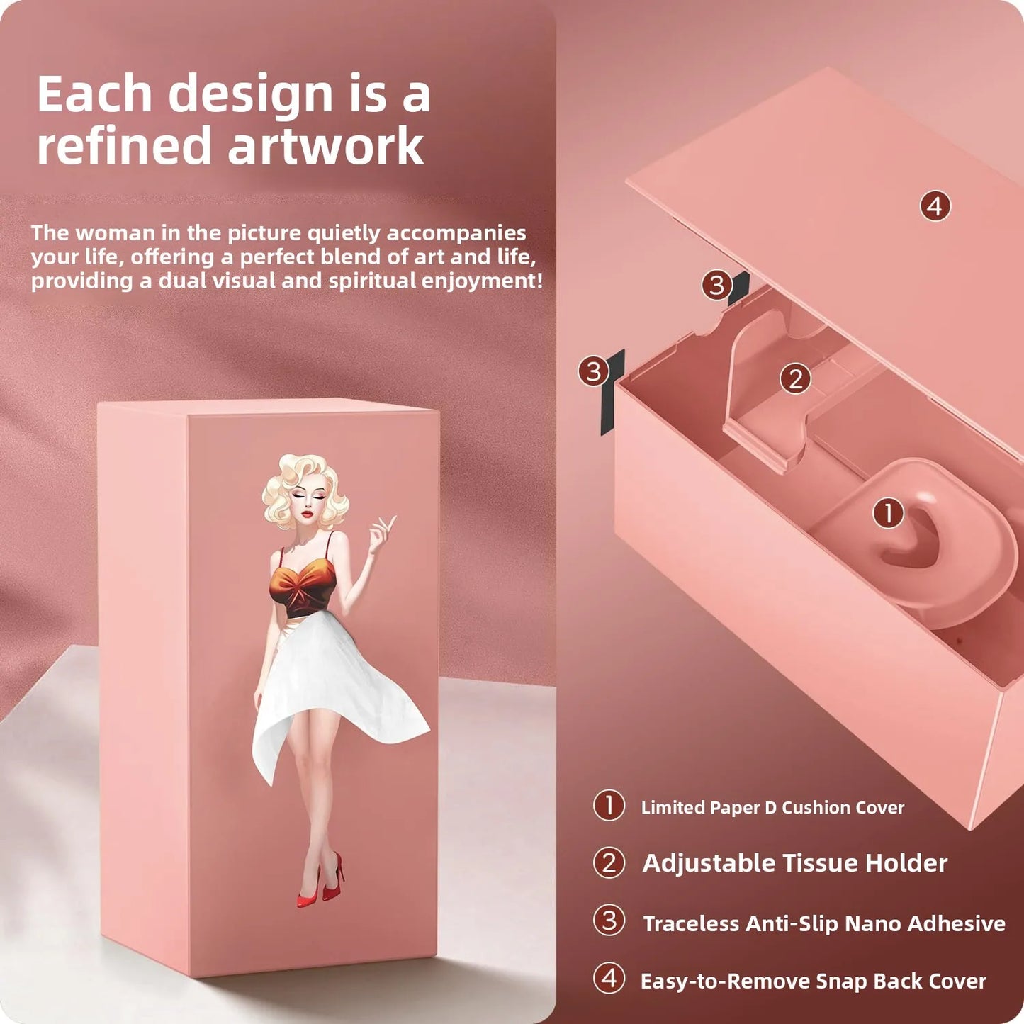 Creative Luxury Skirt Tissue Box Office Desk Home Living Room High End Feelings Pull out Paper Towel Box Decorative Holder