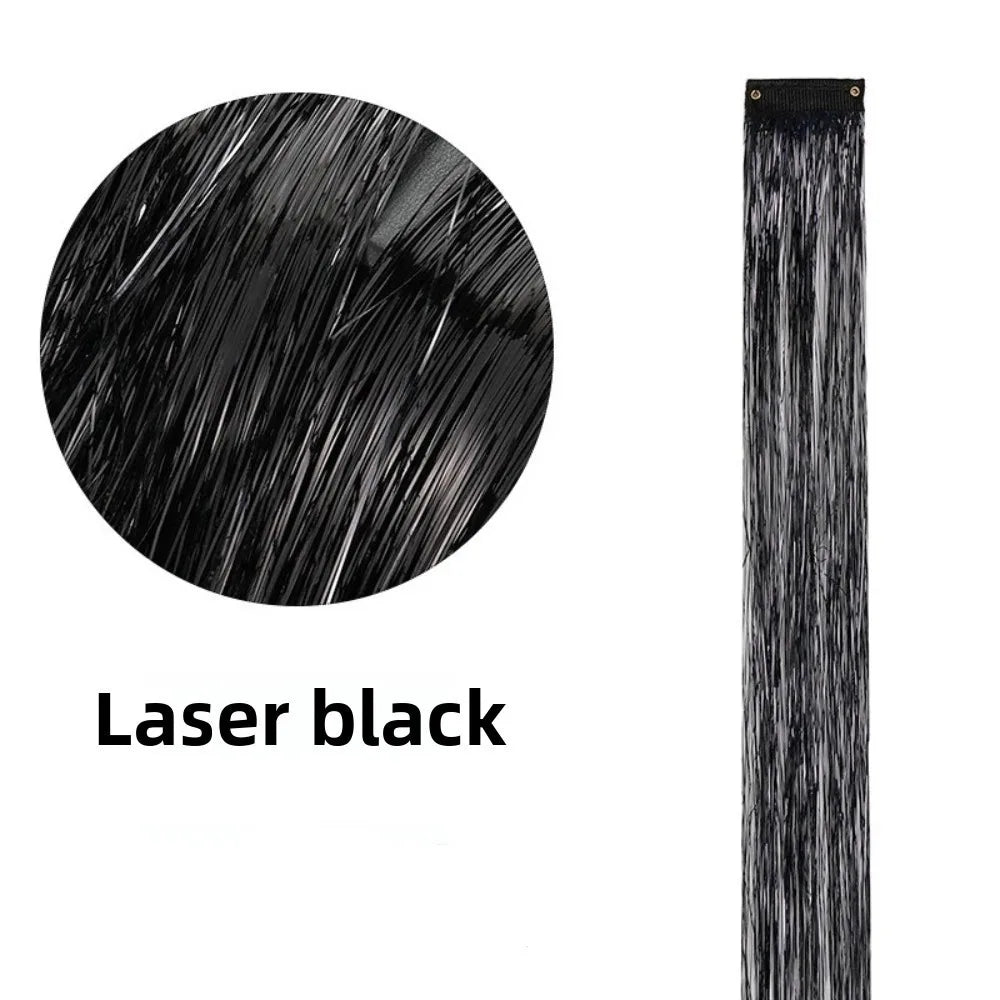 Highlights Clip Clip in Hair Extensions Glitter Colorful Fairy Hair Hair Tinsel Synthetic Long Straight Hair Highlights Girls