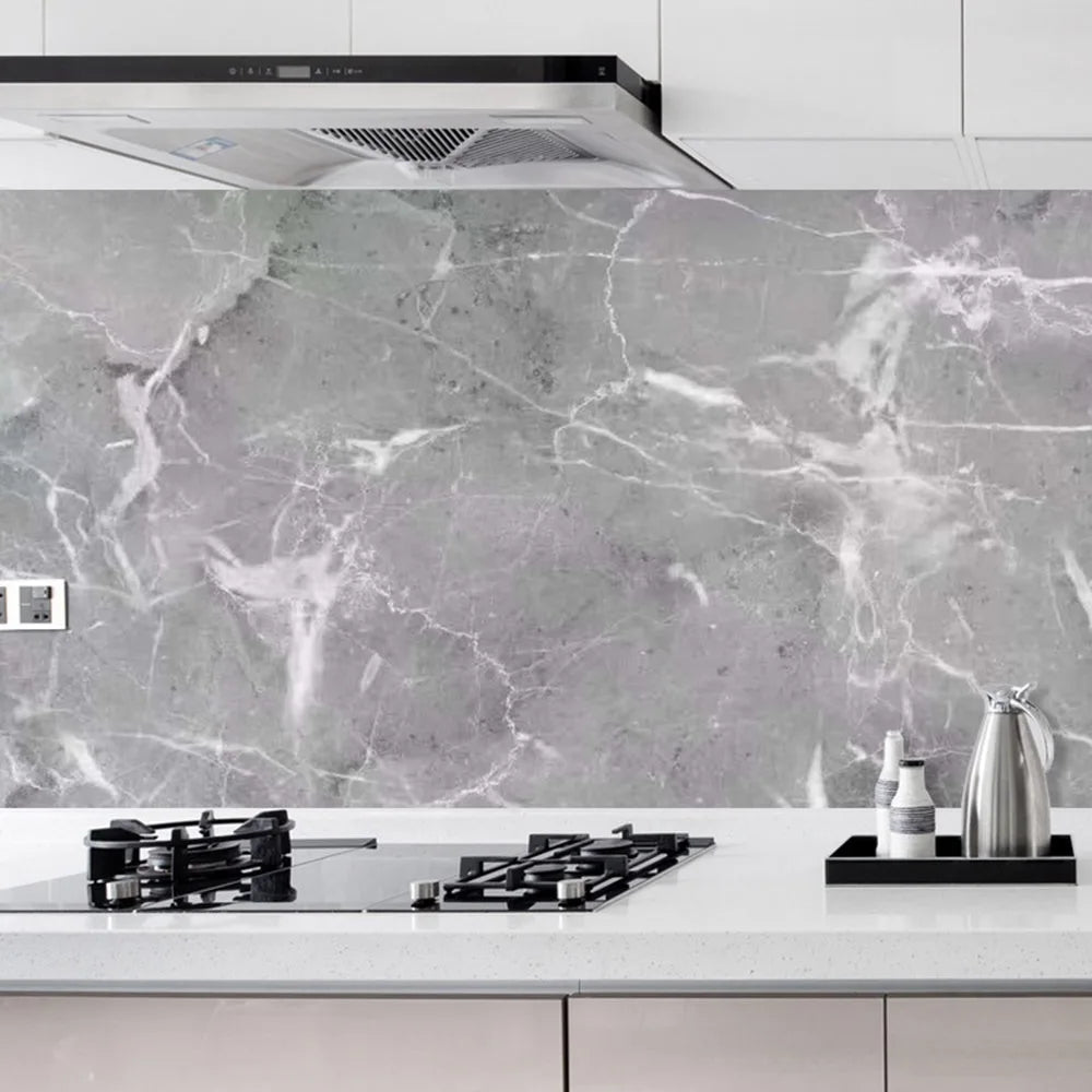 60cmx2m Kitchen Countertop Wall Stickers Oil-proof Waterproof Tile Wallpaper Self-Adhesive Heat-resistant Stove Renovation Film