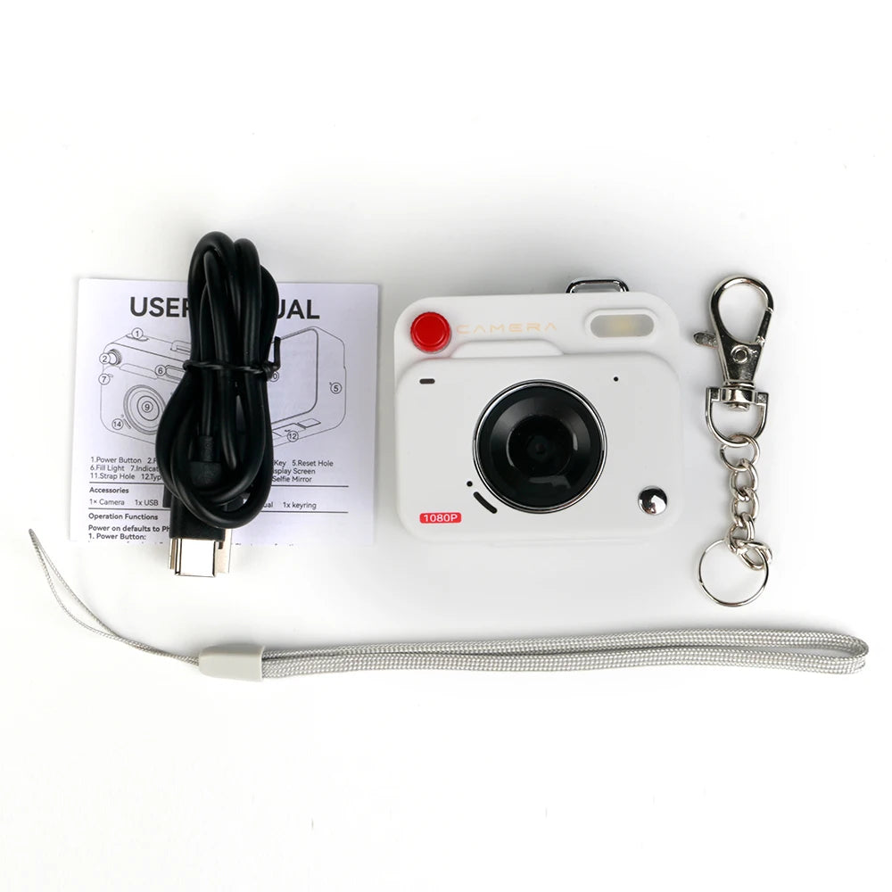 Retro Mini Camera 1080p HD Portable Indoor/Outdoor Small Camera with Screen TF Card Support Video Holiday Gift Y6000 Digital Cam