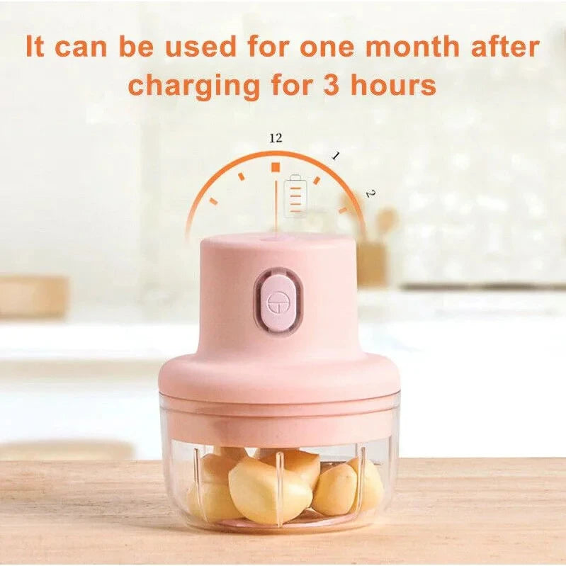 Mini Electric Garlic Chopper Meat Grinder Garlic Masher Machine Sturdy Durable Crushed Ginger Vegetable Crusher Baby Food Maker