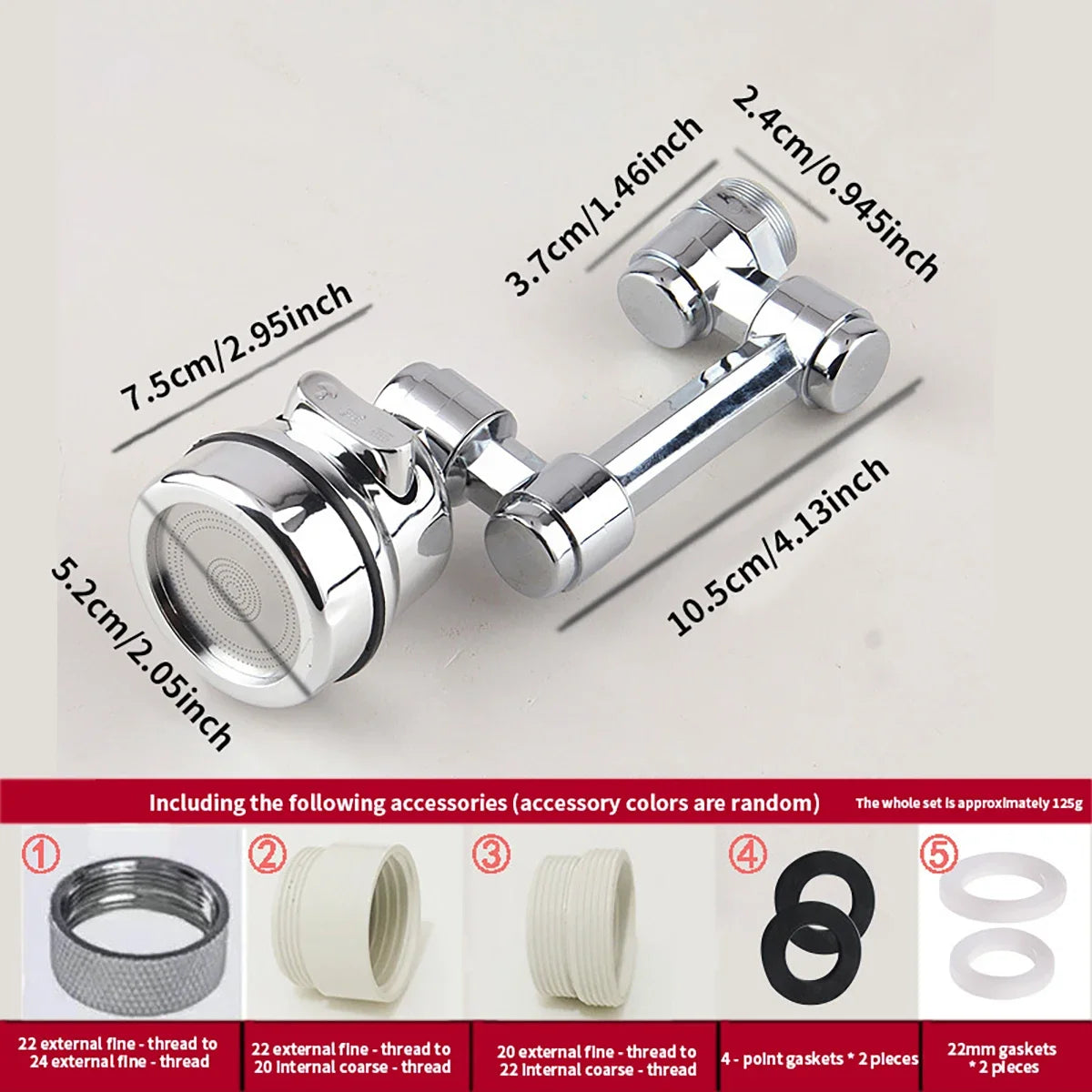 नल युनिभर्सल रोटेशन स्प्ल्याश-प्रुफ डिजाइन मल्टी-एडाप्टर हेड सुरक्षित पिउने पानी भान्साको बाथरूम सहित