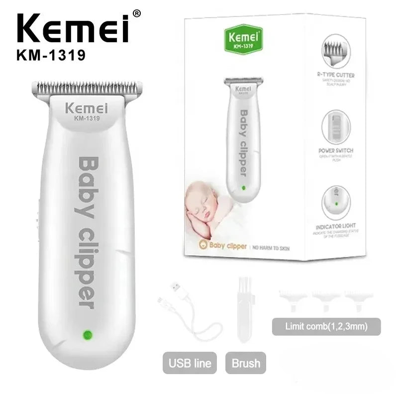 Kemei Rechargeable Electric Hair Clipper KM-1319 Baby Hair Trimmer Portable Household Hair Clipper