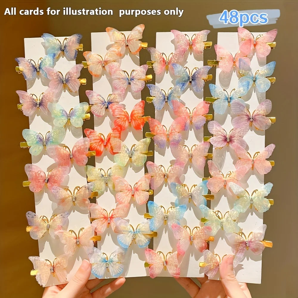 12/24/48pcs Sweet Butterfly Hair Clip Cute and Easiest for Match