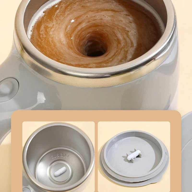 Automatic Stirring Coffee Mug Magnetic Electric Stainless Steel Self Mixing Coffee Tumbler Rotating Home Office Travel