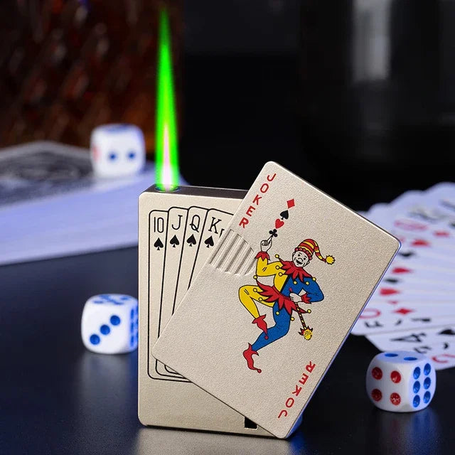 Unusual Poker Card Lighter Metal Windproof Lighter Butane Torch Lighter Men's Very Cool Gift Smoking Lighters