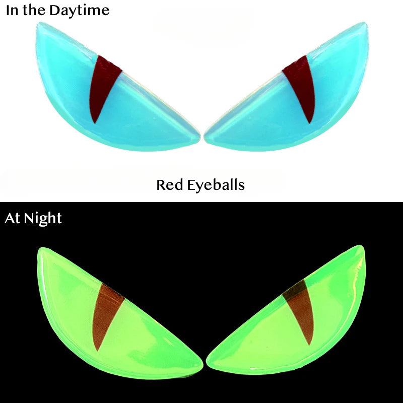 3D Devil's Eye Luminous Stickers, Motorcycle Helmets Sticker, Night Light Decor,Car Reflective Stickers, Stickers for KTM, Honda