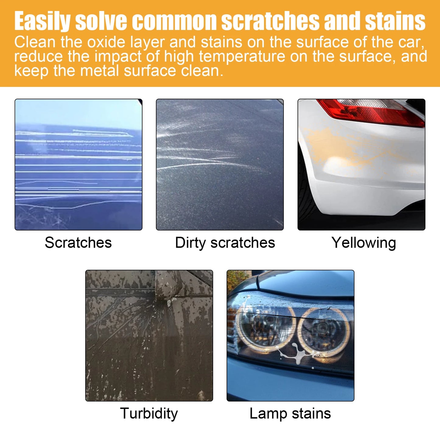 Car Scratch Repair Paste Cleans Surface Oxide Layers & Stains Repairs Paint Scratches Improves Automotive Gloss Restores Light