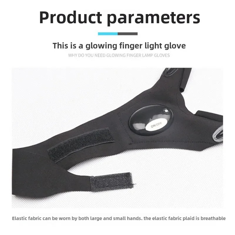 Half-finger Fishing Gloves Led FlashlightWaterproof Flashlight Outdoor Hiking CampingFishing Rescue Survival Lighting Too