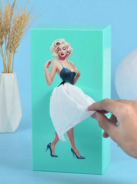 Creative Luxury Skirt Tissue Box Office Desk Home Living Room High End Feelings Pull out Paper Towel Box Decorative Holder