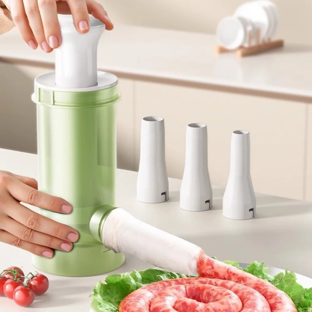 ठूलो क्षमताको म्यानुअल ससेज मेकर हेभी ड्युटी फूड-ग्रेड मासु स्टफर किट ४ वटा स्टफिङ ट्यूबहरू सहित ठाडो ससेज फिलिंग उपकरण