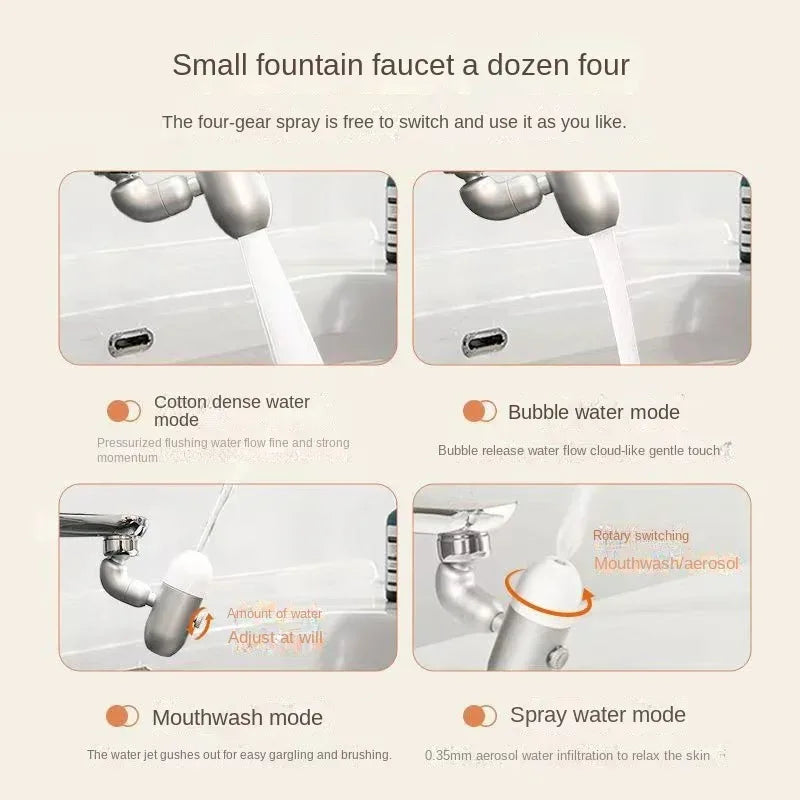 Universal swivel faucet extender Multi-function anti-splash adapter Face wash foaming filter basin water nozzle