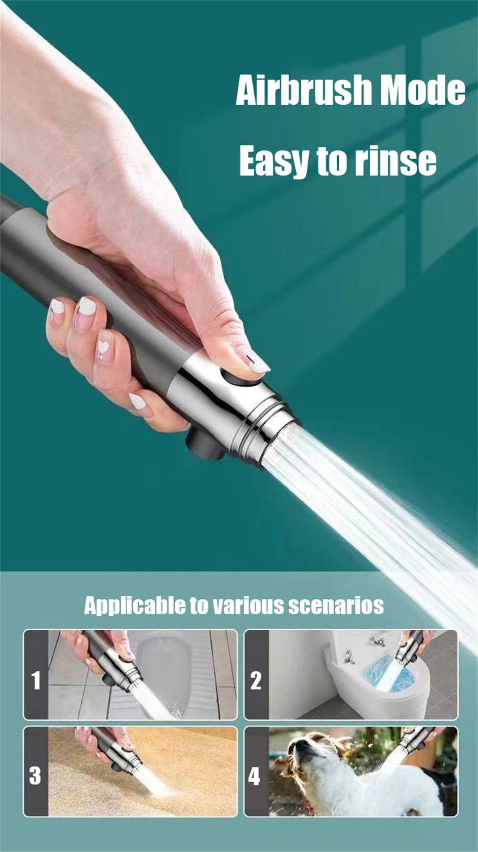 3 Modes Handheld Shower Head Filter Powerful Massage Spa High Pressure Water Saving Showerhead with ON/OFF Switch for Bathroom