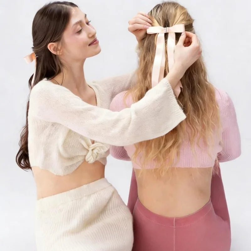 बाक्लो कपालको लागि धनुष र लामो रिबनसहितको चुम्बकीय कपाल क्लिपहरू अदृश्य होल्ड, महिला केटीहरूको लागि सुन्दर कपालका सामानहरू, उनको लागि उपहार