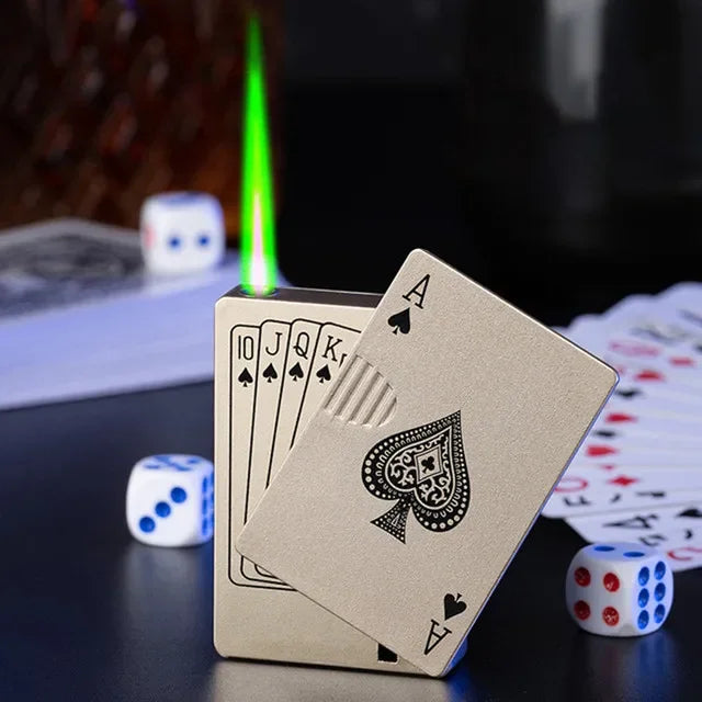 Unusual Poker Card Lighter Metal Windproof Lighter Butane Torch Lighter Men's Very Cool Gift Smoking Lighters