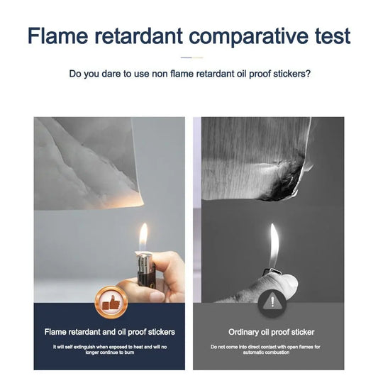 60cmx2m Kitchen Countertop Wall Stickers Oil-proof Waterproof Tile Wallpaper Self-Adhesive Heat-resistant Stove Renovation Film