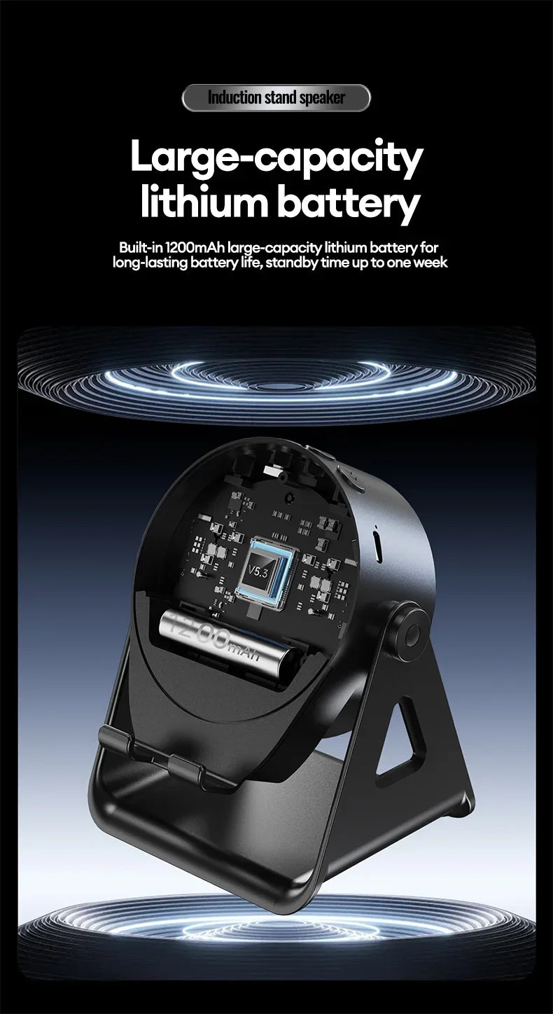 New 5-in-1 Multifunctional Wireless Bluetooth Speaker Charging Phone Stand RGB Ambient Lights Desktop Holder for Music Home Use