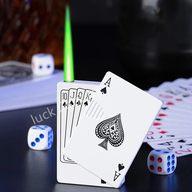 Unusual Poker Card Lighter Metal Windproof Lighter Butane Torch Lighter Men's Very Cool Gift Smoking Lighters