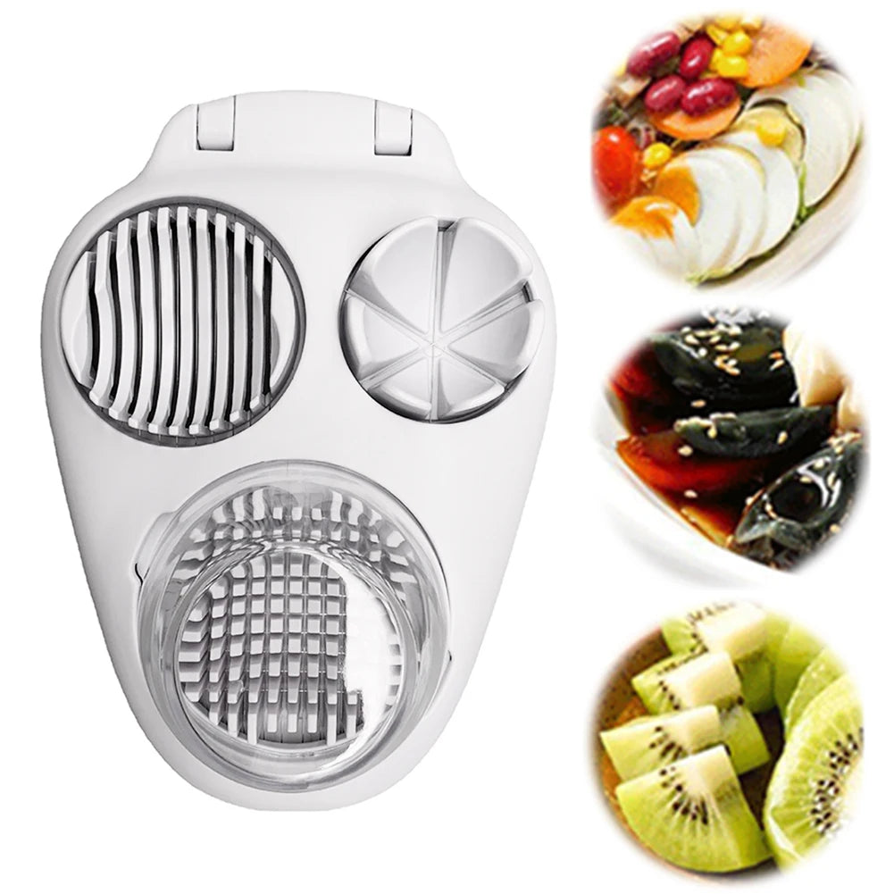 3 in 1 Egg Cutter Egg Slicer Multifunctional Egg Dicer 3 Slice Modes Kitchen Chopper Tool Stainless Steel Wire Kitchen Gadgets