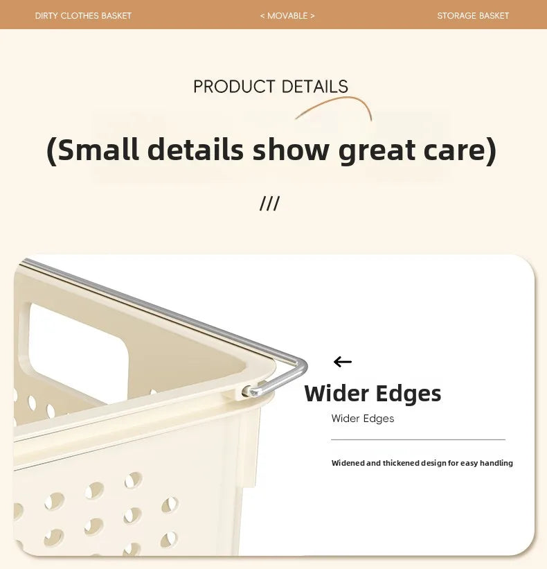 Batoom Laundry Hamper with Wheels Dir Clothes Basket Cart Home Utili under Cabinet Basket Rolling Laundry Basket