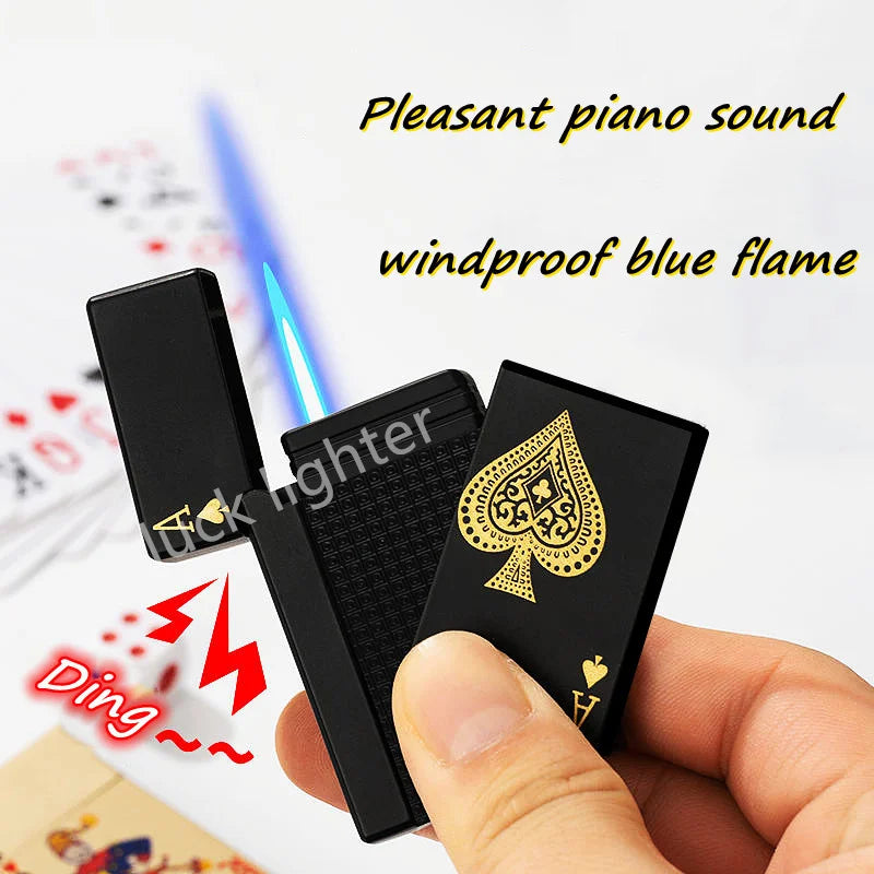 Unusual Poker Card Lighter Metal Windproof Lighter Butane Torch Lighter Men's Very Cool Gift Smoking Lighters