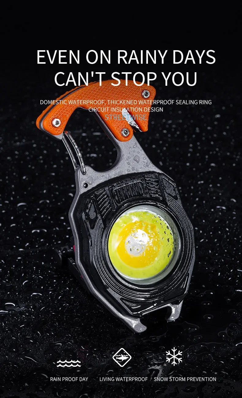 Outdoor Usb Rechargeable Flashlight Lighter COB Emergency Light Strong Light Flameless Windproof Lighters Men Camping Keychain